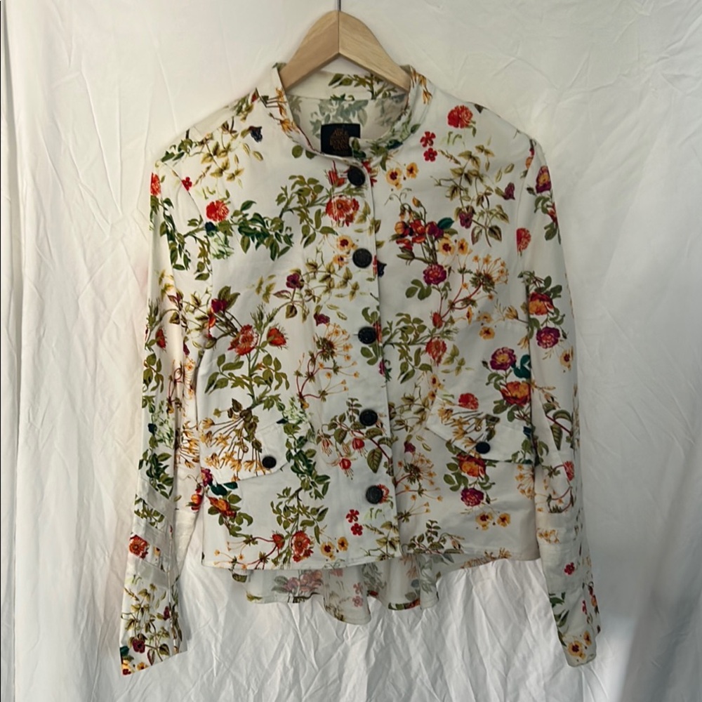 Disney Floral Women's Blazer - Cream and Multicolor
